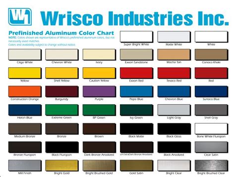 wrisco sheet metal colors|wrisco paint color chart.